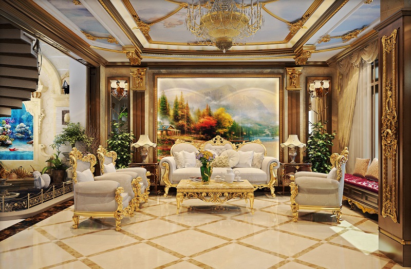 Decor tường nhà phong cách cổ điển sang trọng