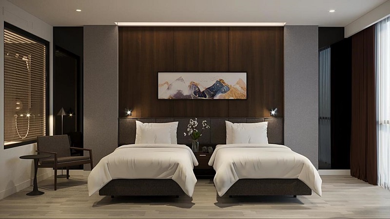 Trang trí tường khách sạn với đèn treo tường phù hợp