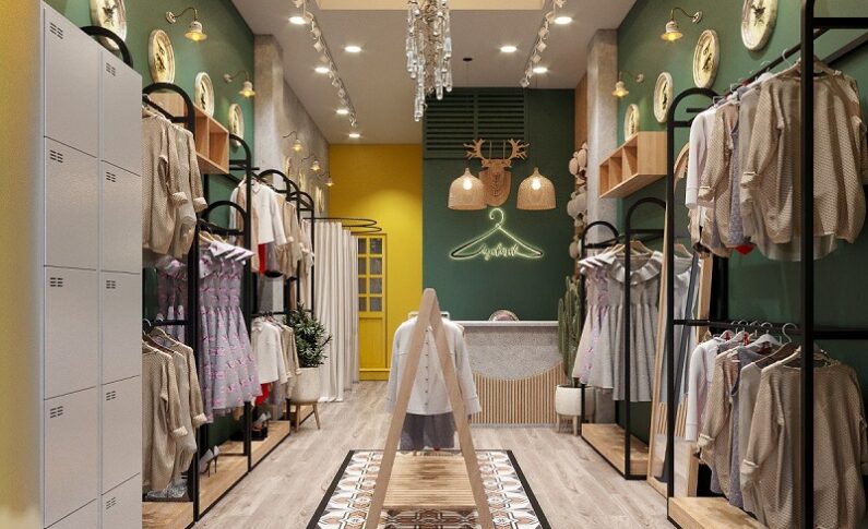 Trang trí tường shop thời trang ấn tượng và thu hút khách hàng